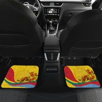 Car floor mats for rear seats, yellow with Grenada 1974 text, flowers, red-green flag waves