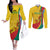 grenada-independence-day-couples-matching-off-the-shoulder-long-sleeve-dress-and-long-sleeve-button-shirt-bougainvillea-flowers-flag-style