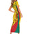 Grenada Independence Day Short Sleeve Bodycon Dress Bougainvillea Flowers Flag Style - Wonder Print Shop