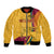 Sri Lanka National Day Bomber Jacket The Lion Passant With Ketayam Wood Art LT9 - Wonder Print Shop