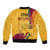 Sri Lanka National Day Bomber Jacket The Lion Passant With Ketayam Wood Art LT9 - Wonder Print Shop