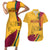 Sri Lanka National Day Couples Matching Short Sleeve Bodycon Dress and Hawaiian Shirt The Lion Passant With Ketayam Wood Art LT9 - Wonder Print Shop