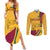 Sri Lanka National Day Couples Matching Summer Maxi Dress and Long Sleeve Button Shirt The Lion Passant With Ketayam Wood Art LT9 - Wonder Print Shop