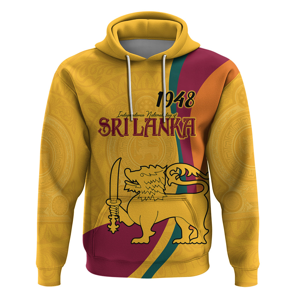 Sri Lanka National Day Hoodie The Lion Passant With Ketayam Wood Art - Wonder Print Shop