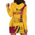 Sri Lanka National Day Hoodie Dress The Lion Passant With Ketayam Wood Art - Wonder Print Shop