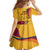 Sri Lanka National Day Kid Short Sleeve Dress The Lion Passant With Ketayam Wood Art - Wonder Print Shop