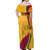 Sri Lanka National Day Off Shoulder Maxi Dress The Lion Passant With Ketayam Wood Art - Wonder Print Shop