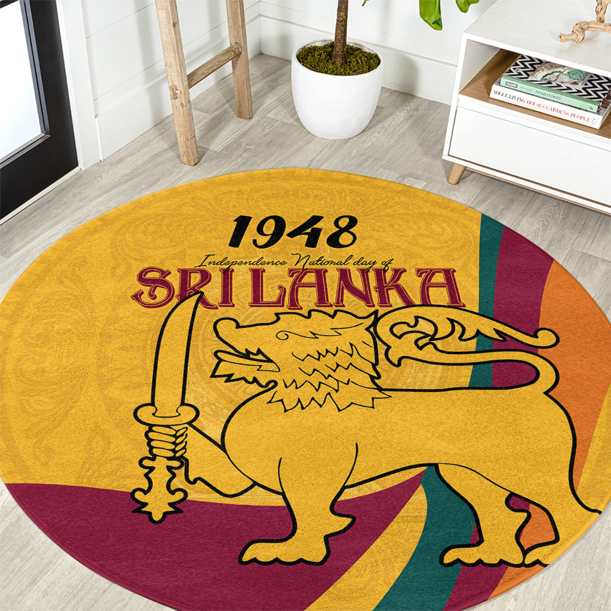 sri-lanka-national-day-round-carpet-the-lion-passant-with-ketayam-wood-art