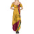 Sri Lanka National Day Summer Maxi Dress The Lion Passant With Ketayam Wood Art - Wonder Print Shop