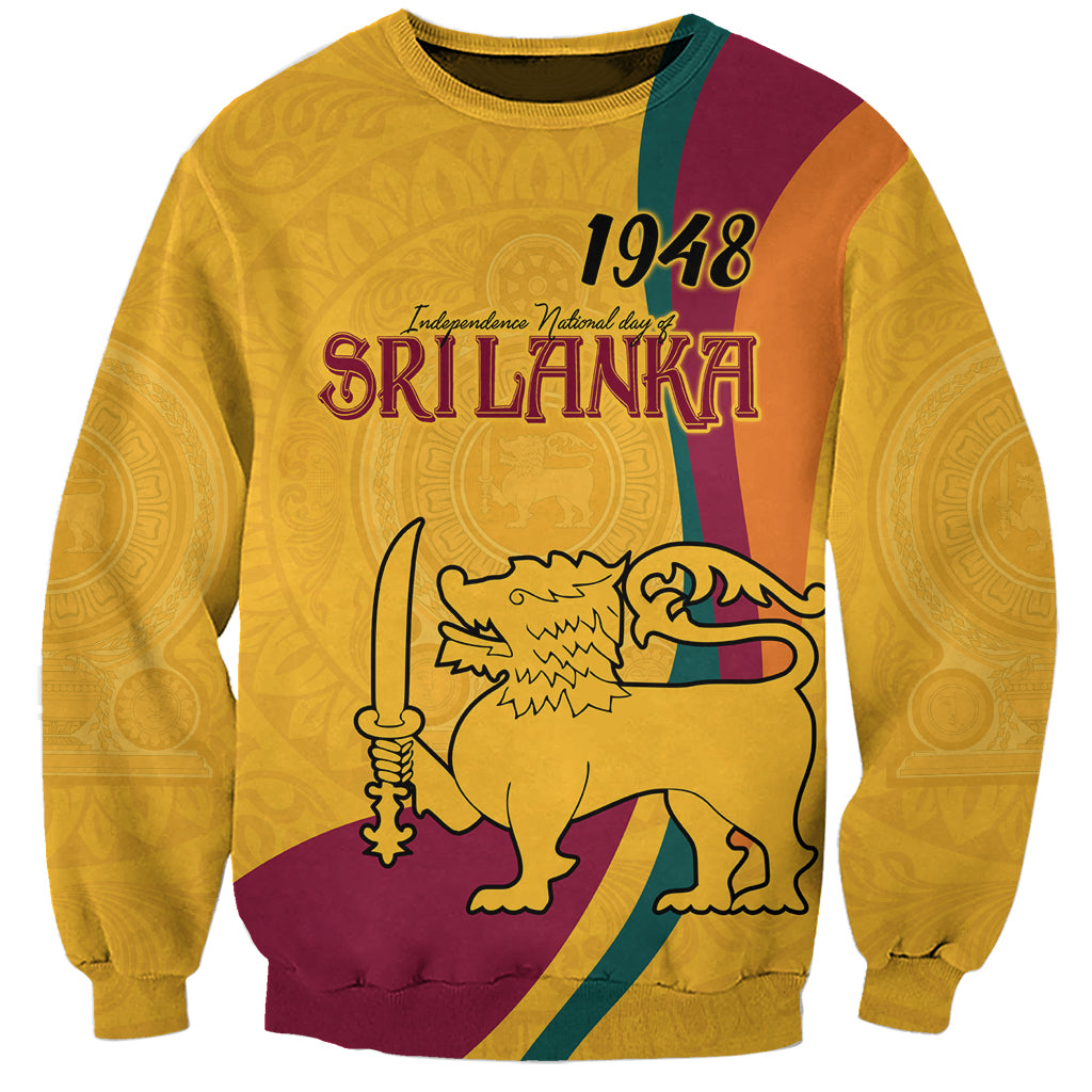 Sri Lanka National Day Sweatshirt The Lion Passant With Ketayam Wood Art - Wonder Print Shop