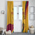 Sri Lanka National Day Window Curtain The Lion Passant With Ketayam Wood Art - Wonder Print Shop