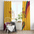 Sri Lanka National Day Window Curtain The Lion Passant With Ketayam Wood Art - Wonder Print Shop