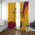 Sri Lanka National Day Window Curtain The Lion Passant With Ketayam Wood Art - Wonder Print Shop