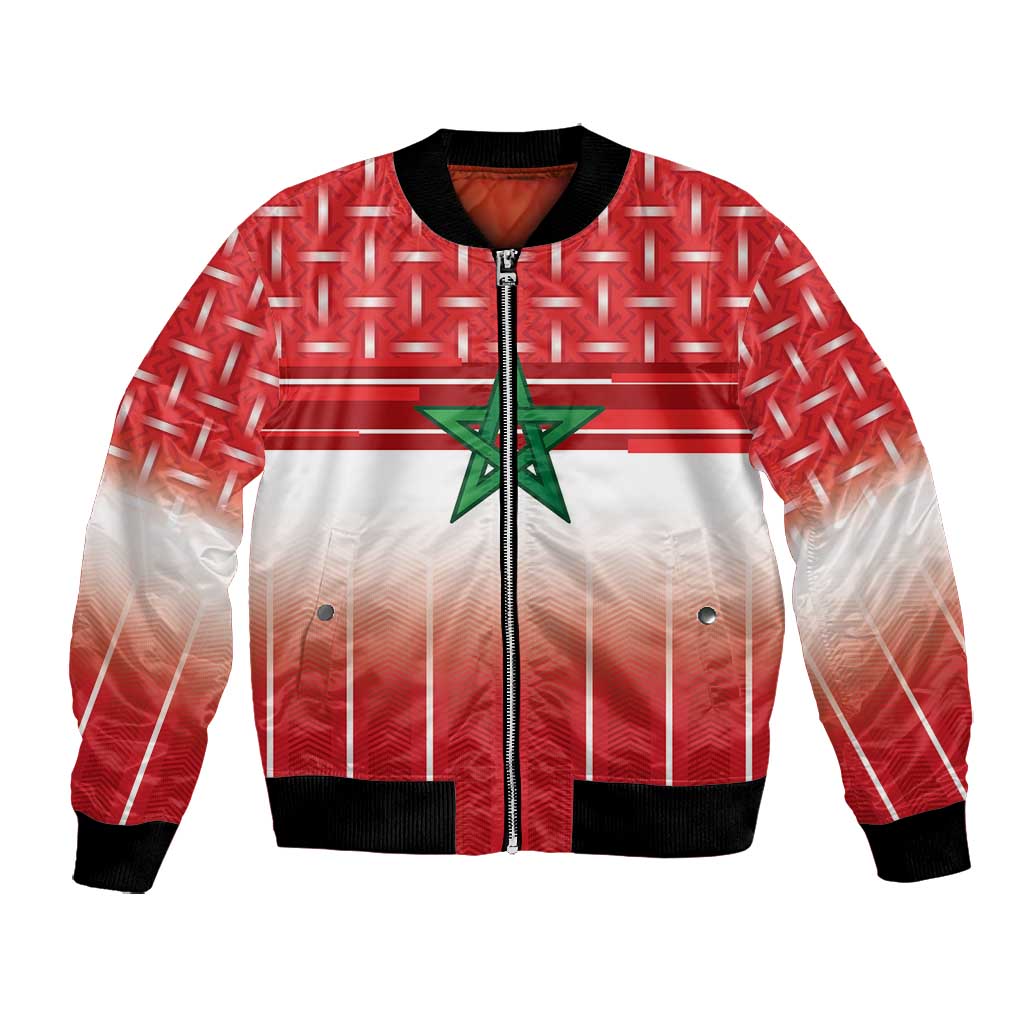 World Football Morocco Custom Bomber Jacket 1994 Away Retro Red Jersey - Wonder Print Shop