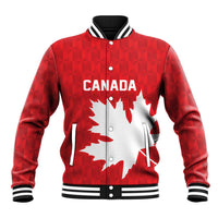 World Football 2026 Canada Custom Baseball Jacket Canucks Maple Leaf Pattern - Wonder Print Shop
