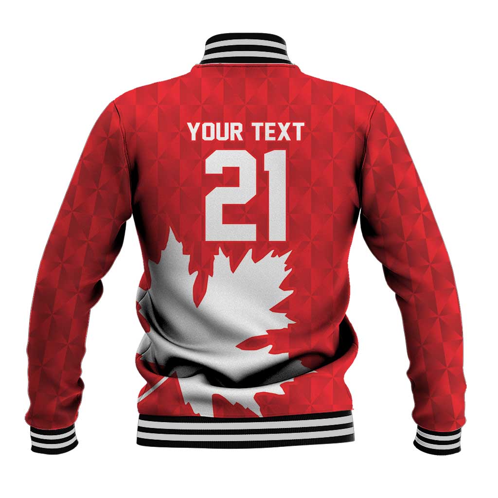 World Football 2026 Canada Custom Baseball Jacket Canucks Maple Leaf Pattern - Wonder Print Shop