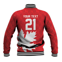 World Football 2026 Canada Custom Baseball Jacket Canucks Maple Leaf Pattern - Wonder Print Shop