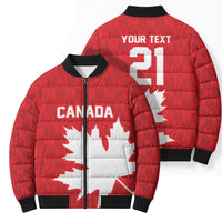 World Football 2026 Canada Custom Bomber Puffer Jacket Canucks Maple Leaf Pattern - Wonder Print Shop