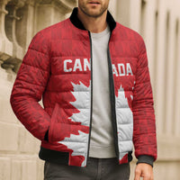 World Football 2026 Canada Custom Bomber Puffer Jacket Canucks Maple Leaf Pattern - Wonder Print Shop