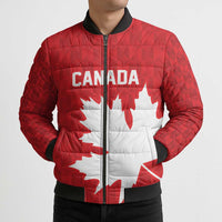 World Football 2026 Canada Custom Bomber Puffer Jacket Canucks Maple Leaf Pattern - Wonder Print Shop