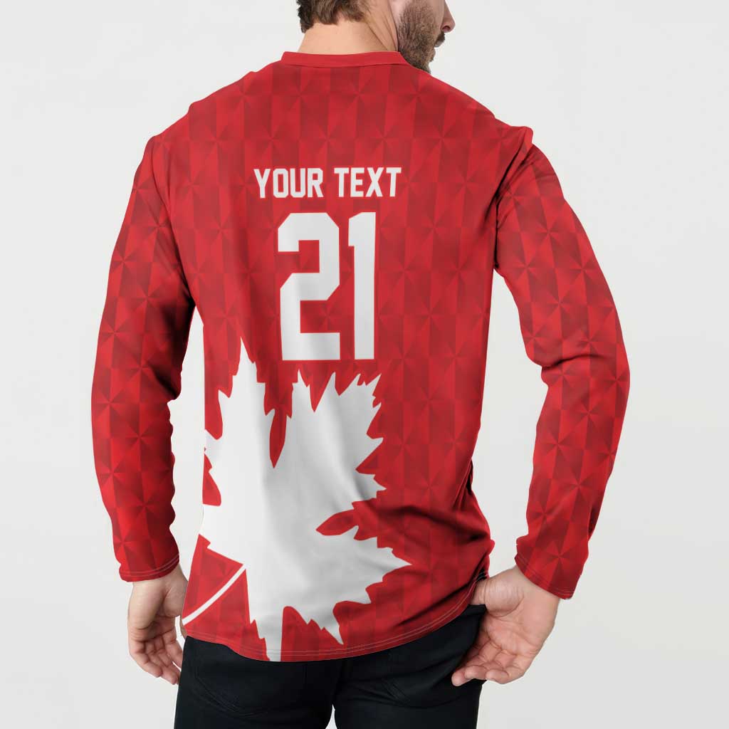 World Football 2026 Canada Custom Button Sweatshirt Canucks Maple Leaf Pattern - Wonder Print Shop