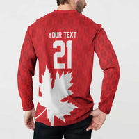 World Football 2026 Canada Custom Button Sweatshirt Canucks Maple Leaf Pattern - Wonder Print Shop