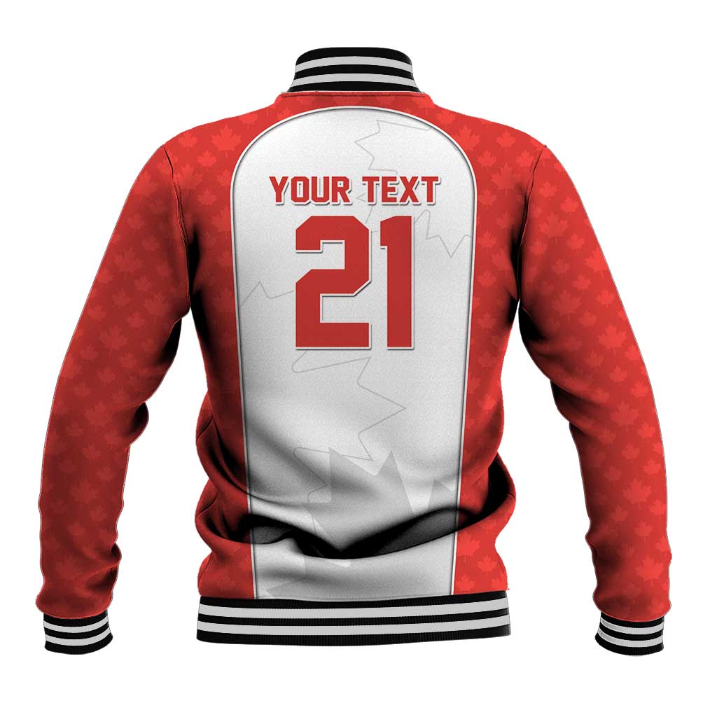 World Football 2026 Canada Custom Baseball Jacket Maple Leaf Seamless Pattern - Wonder Print Shop