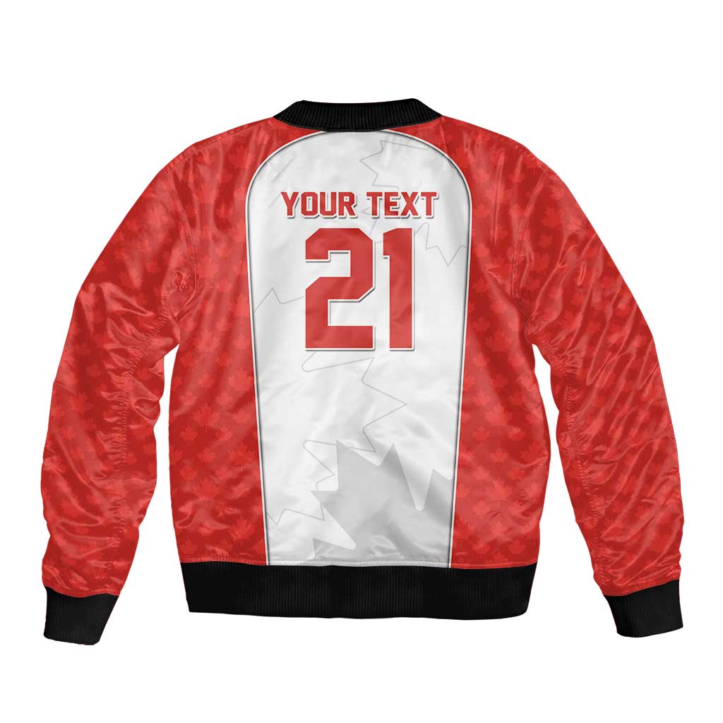 World Football 2026 Canada Custom Bomber Jacket Maple Leaf Seamless Pattern - Wonder Print Shop