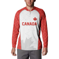 World Football 2026 Canada Custom Button Sweatshirt Maple Leaf Seamless Pattern - Wonder Print Shop
