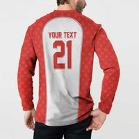 World Football 2026 Canada Custom Button Sweatshirt Maple Leaf Seamless Pattern - Wonder Print Shop