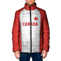 World Football 2026 Canada Custom Padded Jacket Maple Leaf Seamless Pattern - Wonder Print Shop