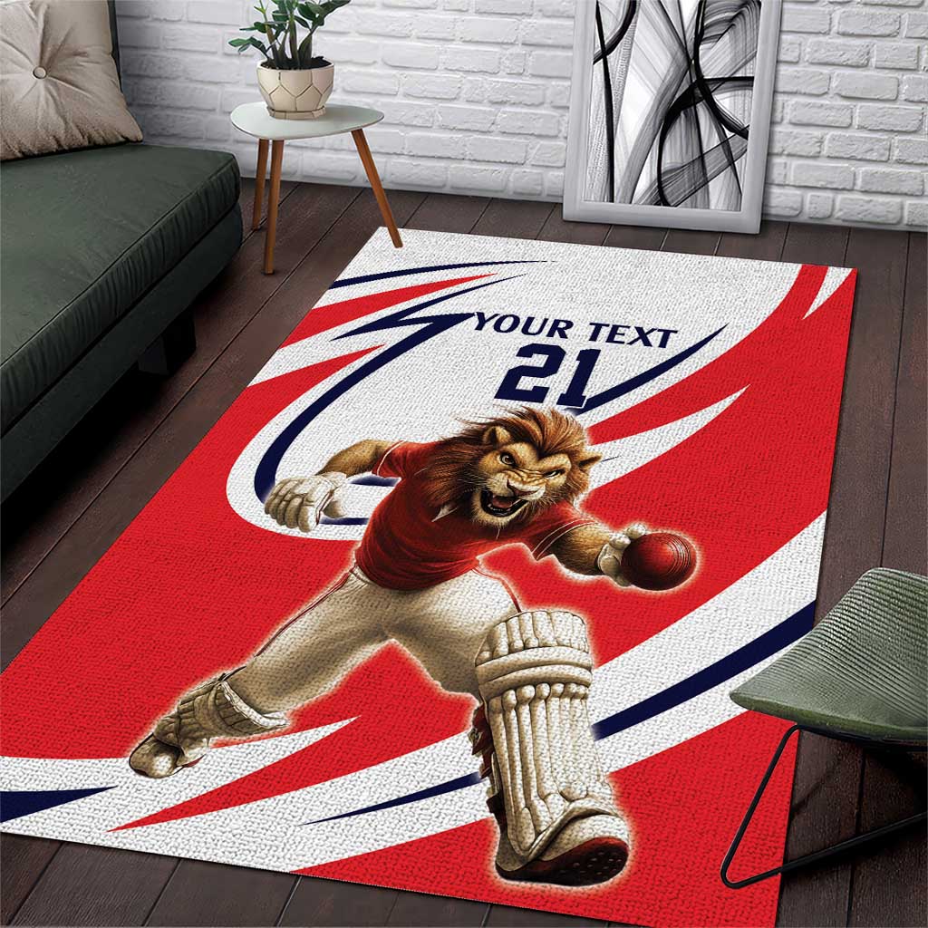 England Lion Mascot Cricket Custom Area Rug Unique Pattern