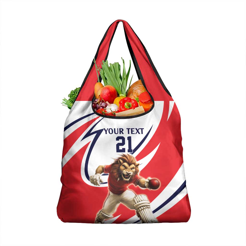 England Lion Mascot Cricket Custom Grocery Bag Unique Pattern