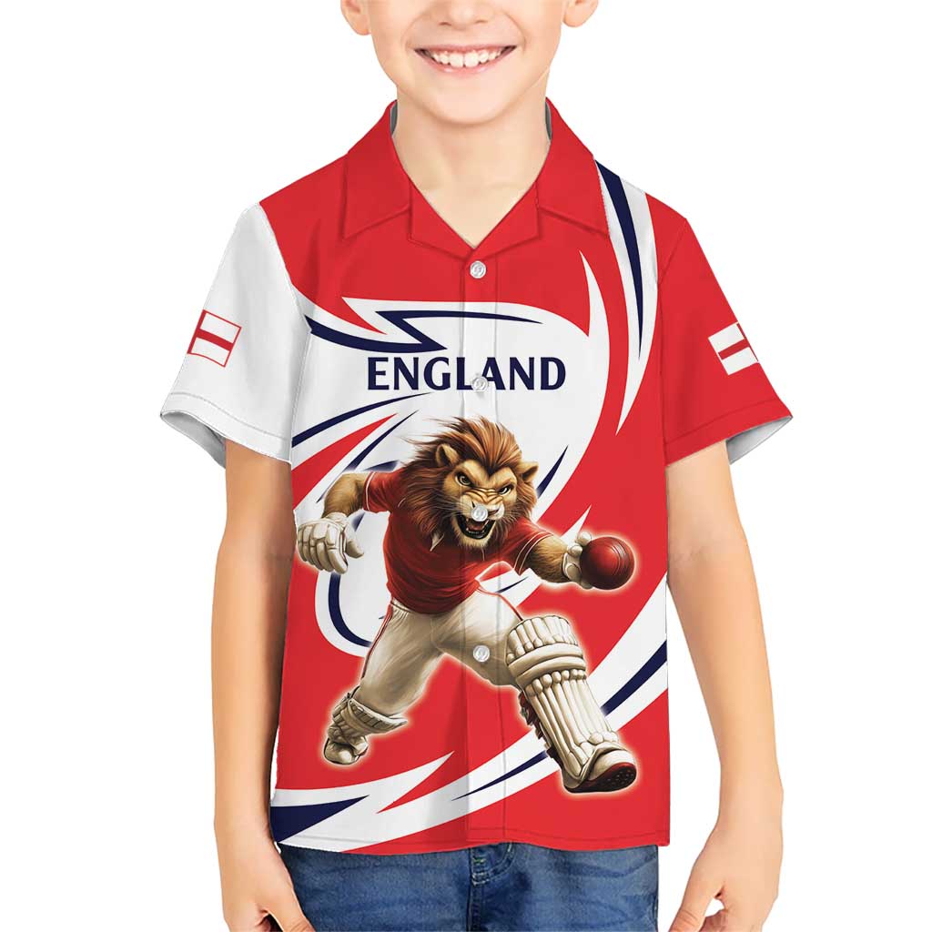 England Lion Mascot Cricket Custom Kid Hawaiian Shirt Unique Pattern