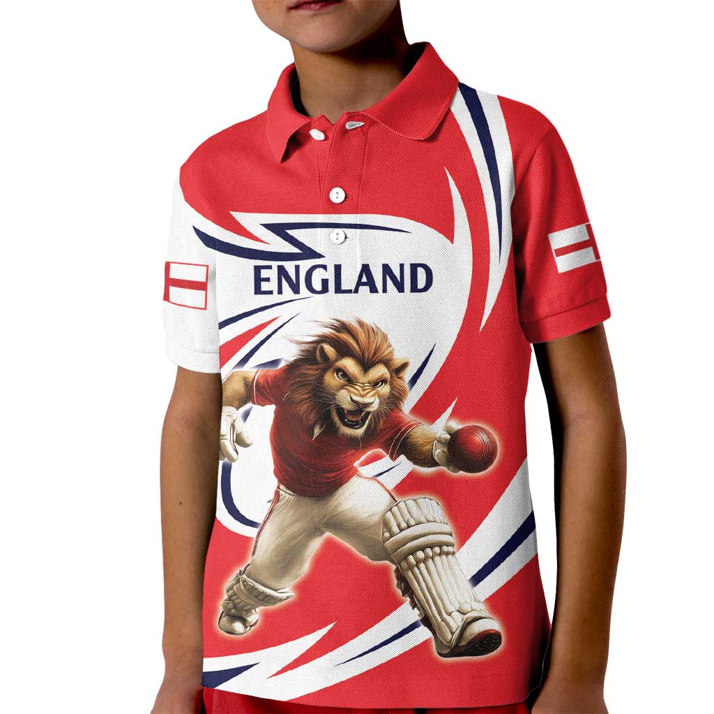 England Lion Mascot Cricket Custom Kid Polo Shirt Unique Pattern