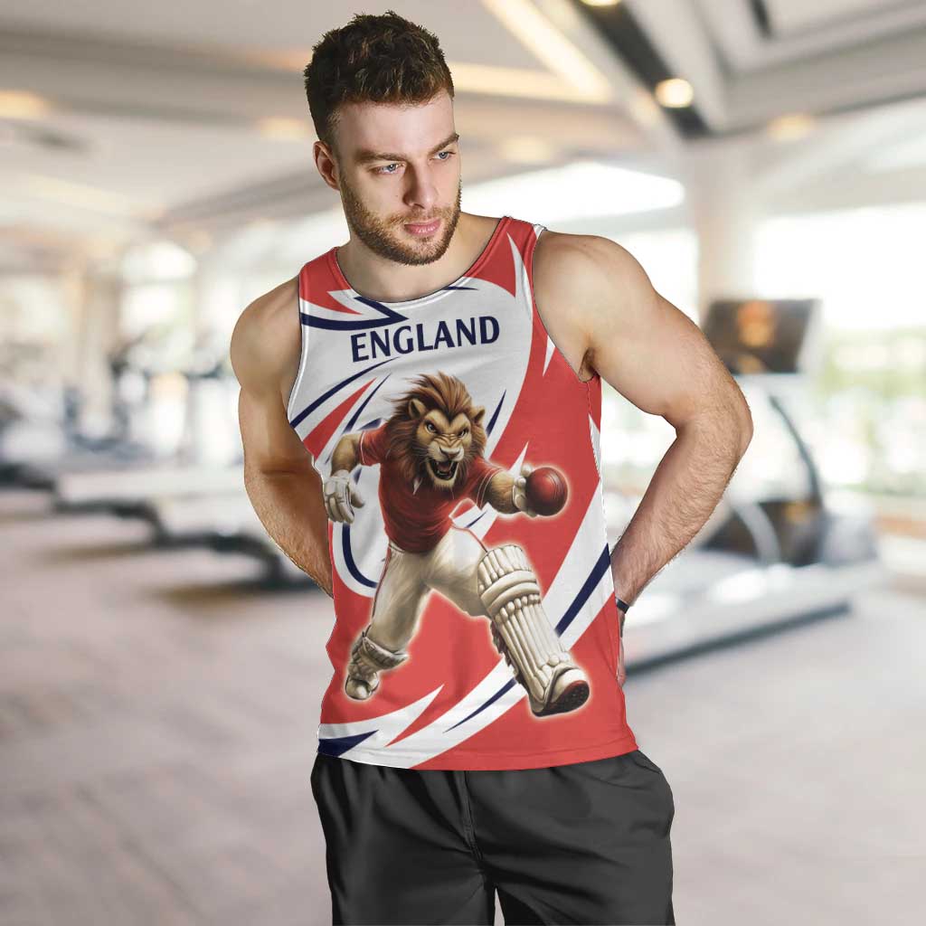 England Lion Mascot Cricket Custom Men Tank Top Unique Pattern