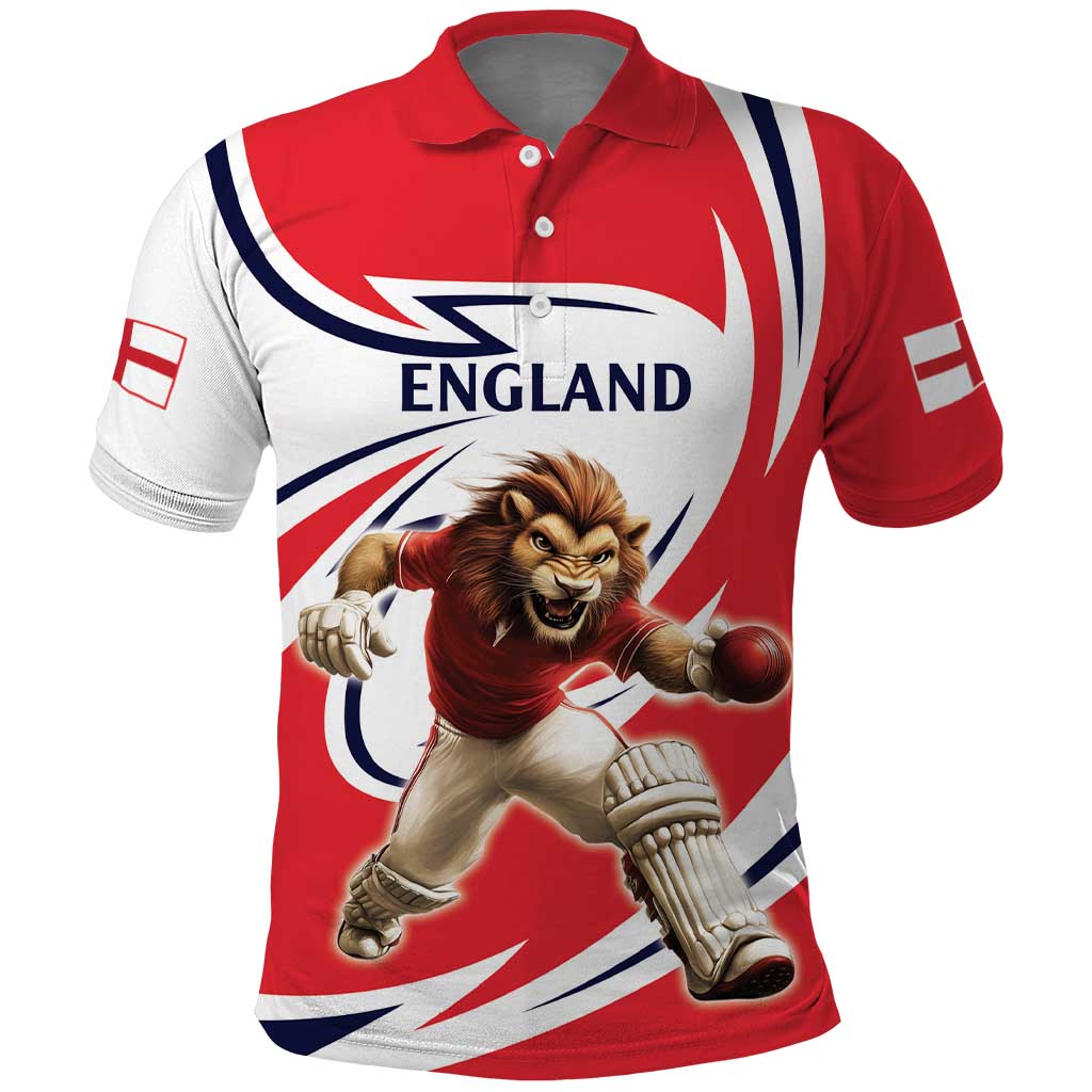 England Lion Mascot Cricket Custom Polo Shirt Unique Pattern