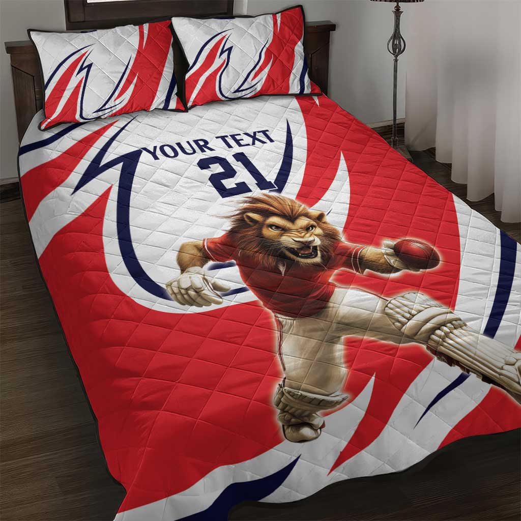 England Lion Mascot Cricket Custom Quilt Bed Set Unique Pattern