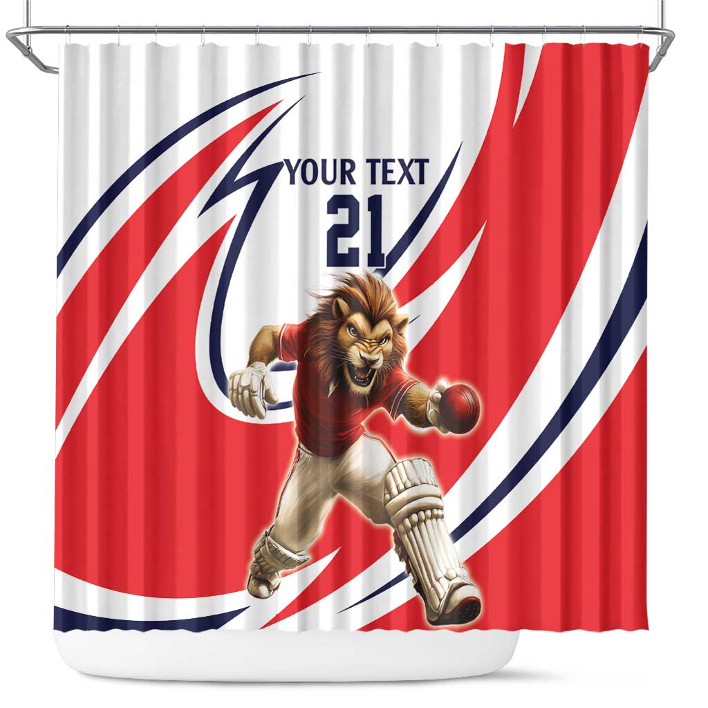 England Lion Mascot Cricket Custom Shower Curtain Unique Pattern