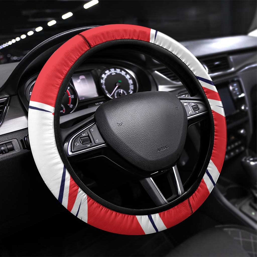 England Lion Mascot Cricket Steering Wheel Cover Unique Pattern