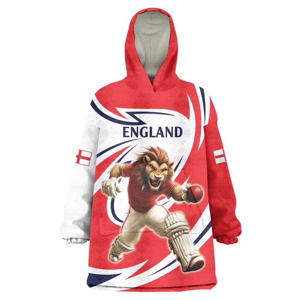 England Lion Mascot Cricket Custom Wearable Blanket Hoodie Unique Pattern