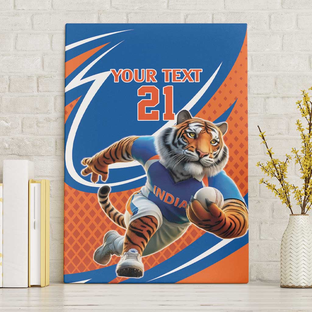 Indian Bengal Tiger Cricket Custom Canvas Wall Art Unique Pattern