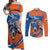 Indian Bengal Tiger Cricket Custom Couples Matching Off Shoulder Maxi Dress and Long Sleeve Button Shirt Unique Pattern