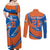 Indian Bengal Tiger Cricket Custom Couples Matching Off Shoulder Maxi Dress and Long Sleeve Button Shirt Unique Pattern