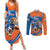 Indian Bengal Tiger Cricket Custom Couples Matching Summer Maxi Dress and Long Sleeve Button Shirt Unique Pattern