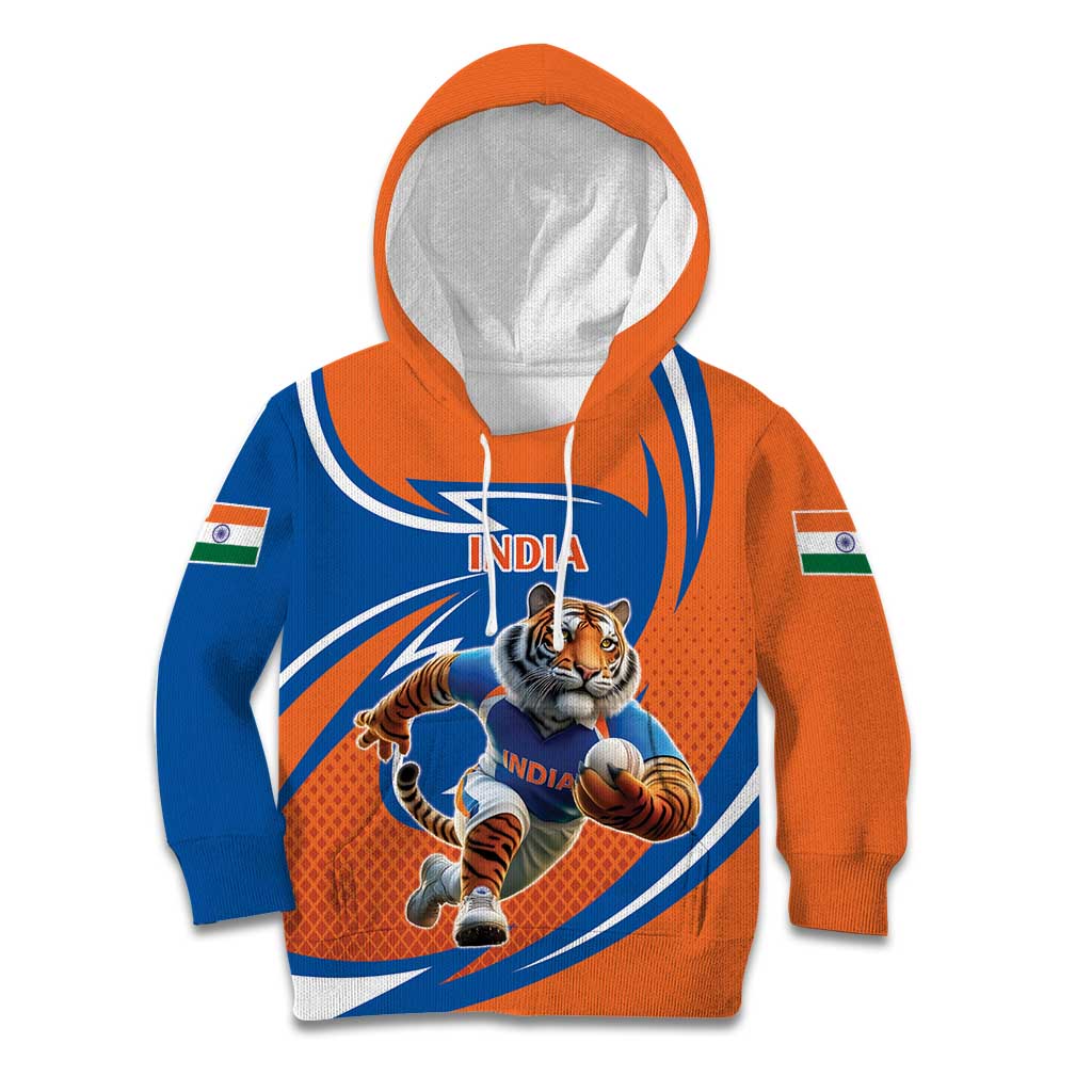 Indian Bengal Tiger Cricket Custom Kid Hoodie Unique Pattern