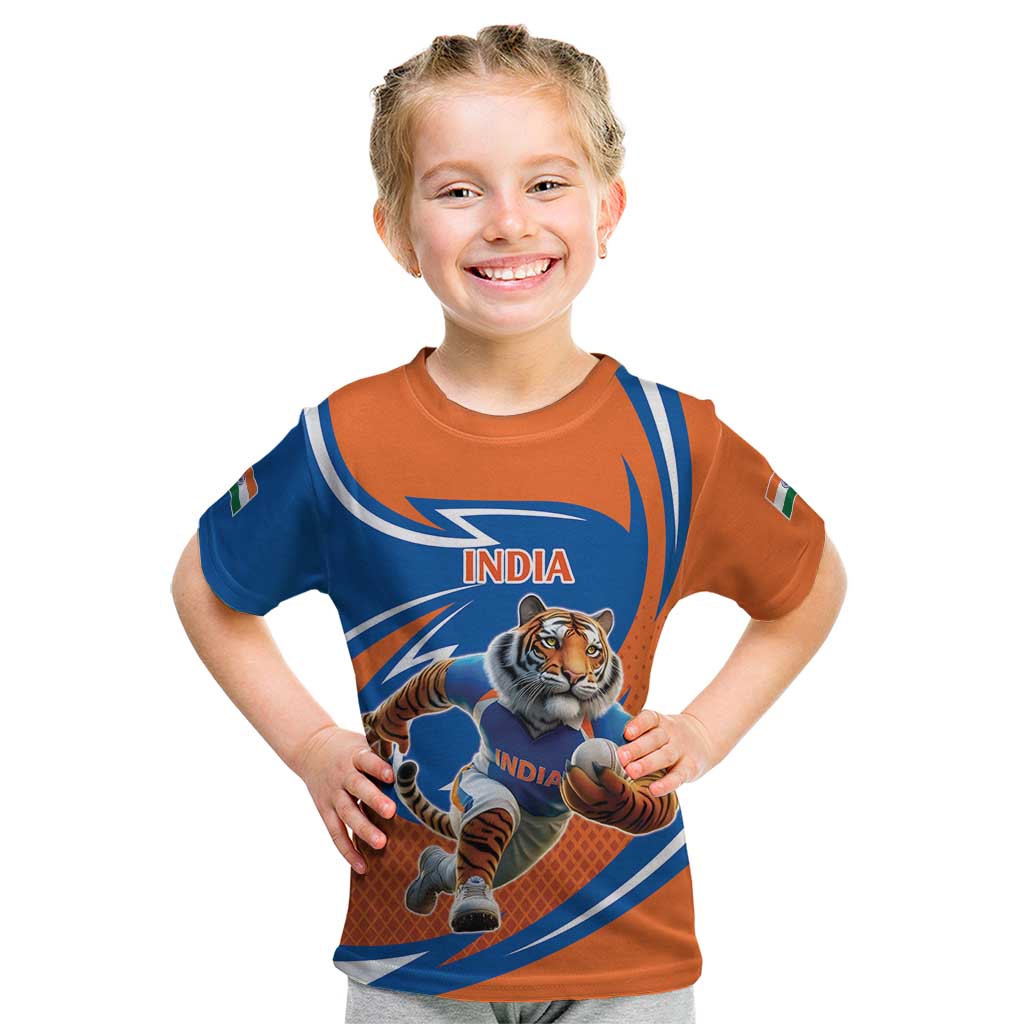 Indian Bengal Tiger Cricket Custom Kid T Shirt Unique Pattern