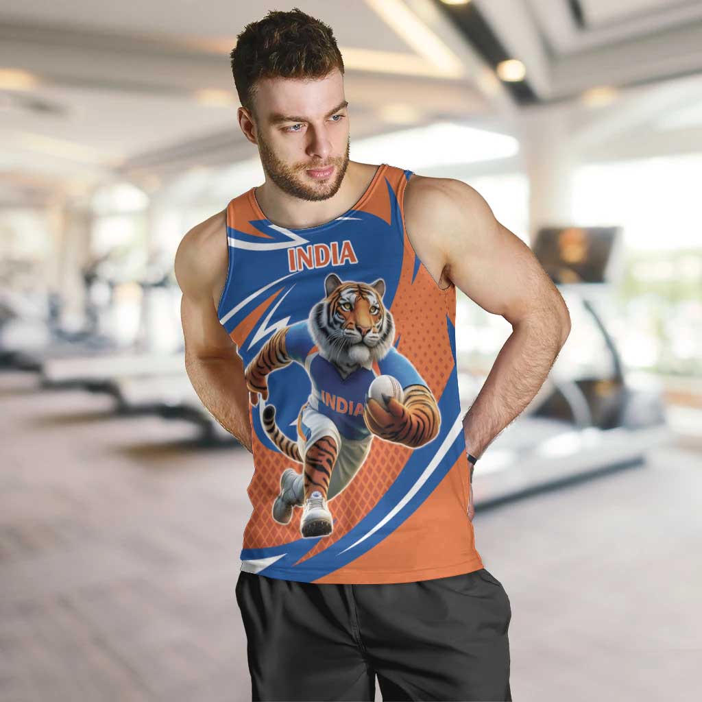 Indian Bengal Tiger Cricket Custom Men Tank Top Unique Pattern