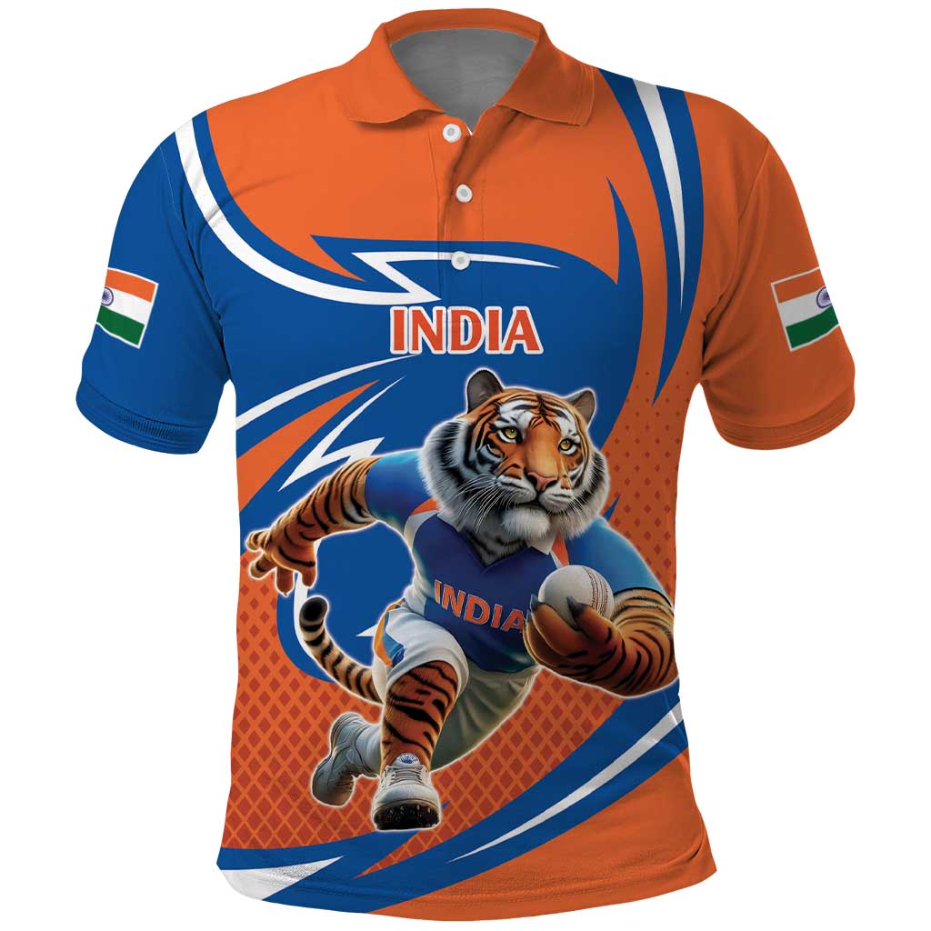 Indian Bengal Tiger Cricket Custom Polo Shirt Unique Pattern