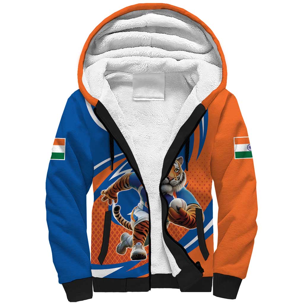 Indian Bengal Tiger Cricket Custom Sherpa Hoodie Unique Pattern